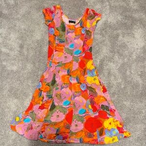 Jams World Floral Multicolor Tie Back Dress Size Small